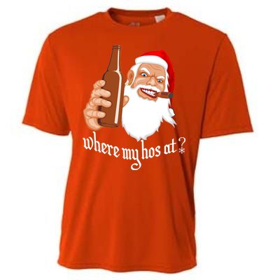 Where My Hos At? Christmas Cooling Performance Crew T-Shirt