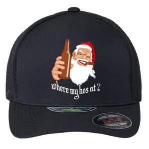 Where My Hos At? Christmas Flexfit Unipanel Trucker Cap