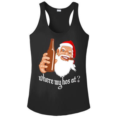 Where My Hos At? Christmas Ladies PosiCharge Competitor Racerback Tank