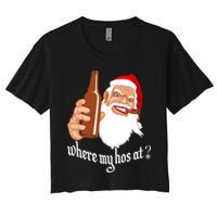 Where My Hos At? Christmas Women's Crop Top Tee