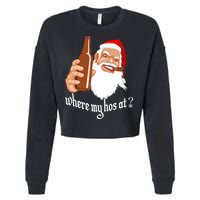Where My Hos At? Christmas Cropped Pullover Crew
