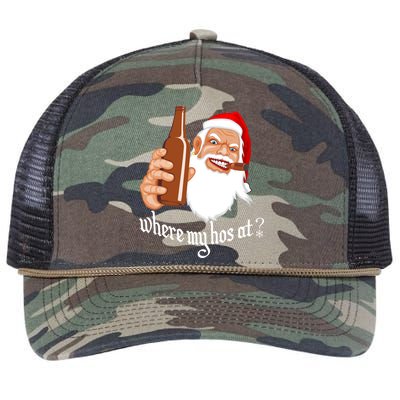 Where My Hos At? Christmas Retro Rope Trucker Hat Cap