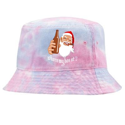 Where My Hos At? Christmas Tie-Dyed Bucket Hat