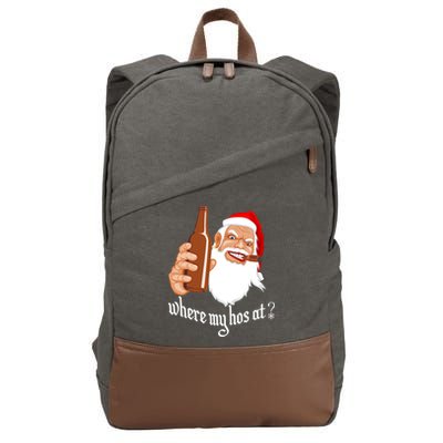 Where My Hos At? Christmas Cotton Canvas Backpack