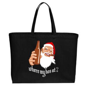 Where My Hos At? Christmas Cotton Canvas Jumbo Tote