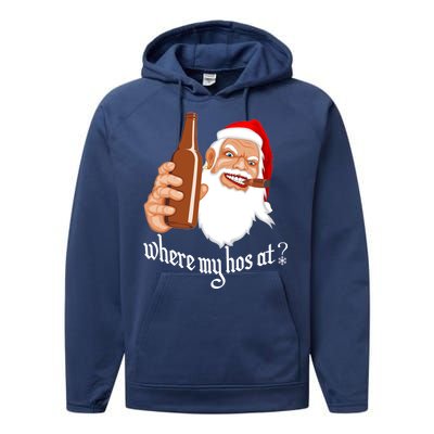 Where My Hos At? Christmas Performance Fleece Hoodie