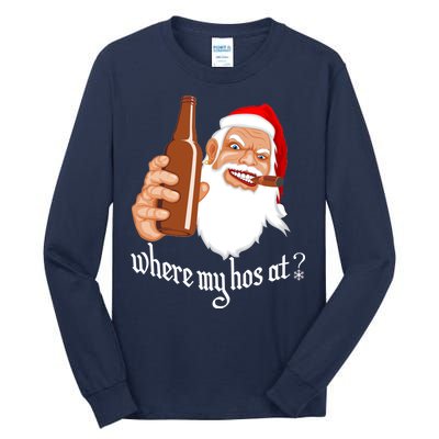 Where My Hos At? Christmas Tall Long Sleeve T-Shirt