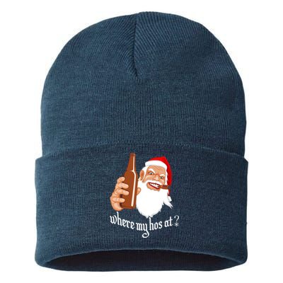 Where My Hos At? Christmas Sustainable Knit Beanie