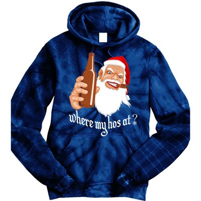 Where My Hos At? Christmas Tie Dye Hoodie