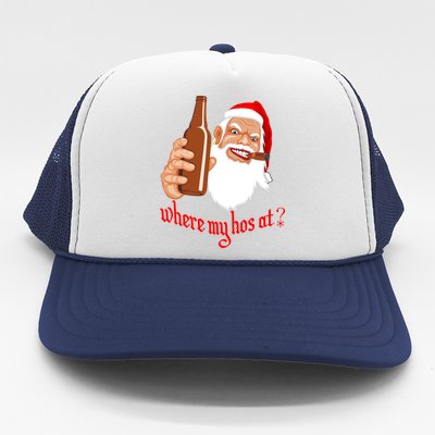 Where My Hos At? Christmas Trucker Hat