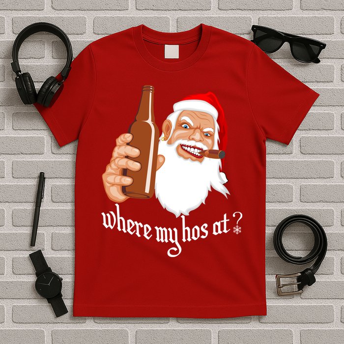 Where My Hos At? Christmas T-Shirt
