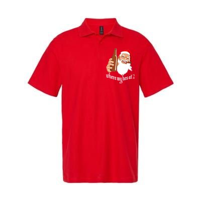 Where My Hos At? Christmas Softstyle Adult Sport Polo