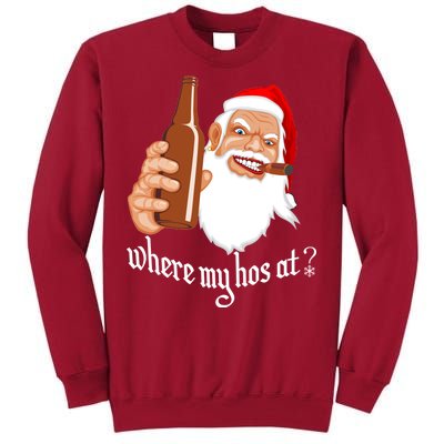 Where My Hos At? Christmas Tall Sweatshirt