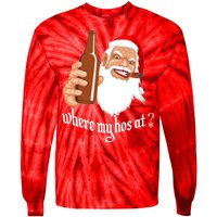 Where My Hos At? Christmas Tie-Dye Long Sleeve Shirt