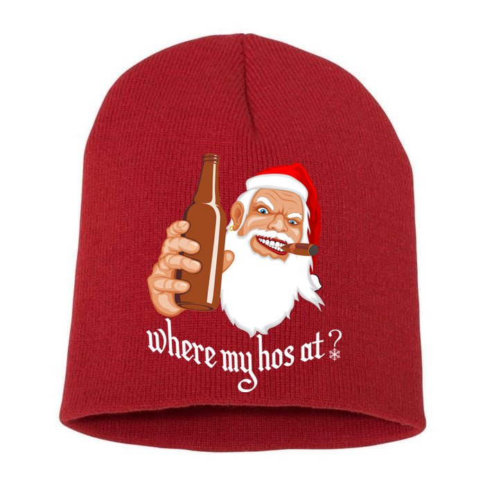 Where My Hos At? Christmas Short Acrylic Beanie