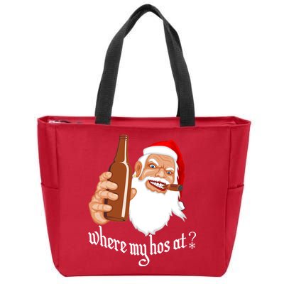 Where My Hos At? Christmas Zip Tote Bag