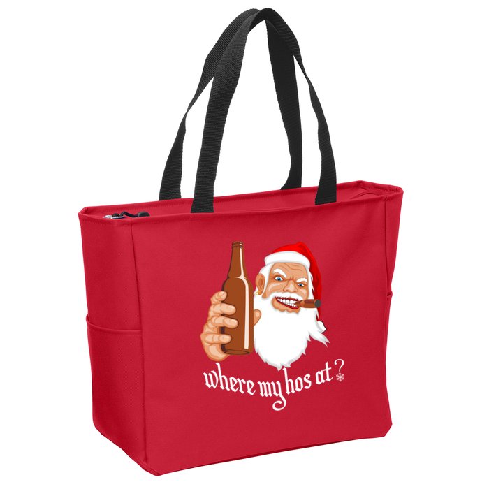 Where My Hos At? Christmas Zip Tote Bag