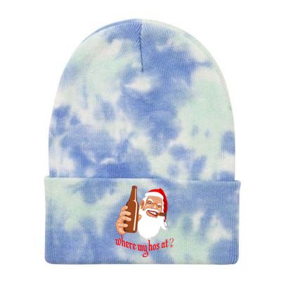 Where My Hos At? Christmas Tie Dye 12in Knit Beanie