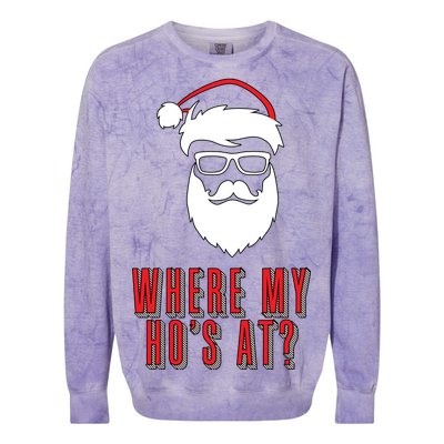 Where My Ho's At? Funny Xmas Colorblast Crewneck Sweatshirt