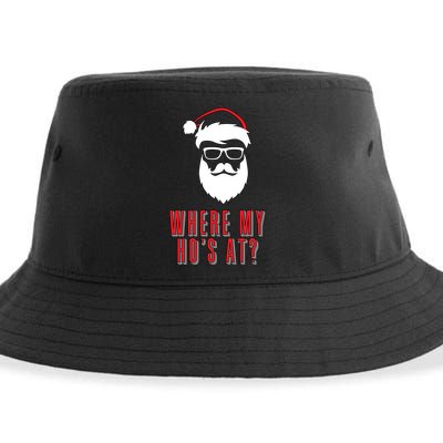 Where My Ho's At? Funny Xmas Sustainable Bucket Hat