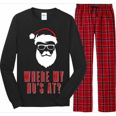 Where My Ho's At? Funny Xmas Long Sleeve Pajama Set