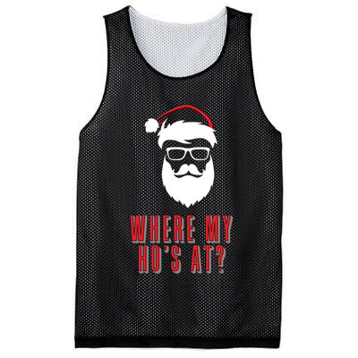 Where My Ho's At? Funny Xmas Mesh Reversible Basketball Jersey Tank