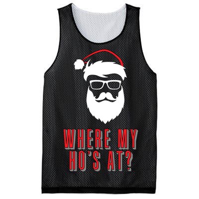 Where My Ho's At? Funny Xmas Mesh Reversible Basketball Jersey Tank