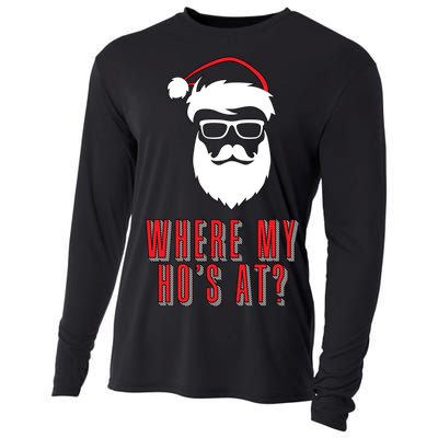 Where My Ho's At? Funny Xmas Cooling Performance Long Sleeve Crew