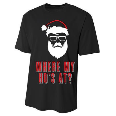 Where My Ho's At? Funny Xmas Performance Sprint T-Shirt