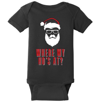 Where My Ho's At? Funny Xmas Baby Bodysuit