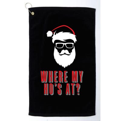Where My Ho's At? Funny Xmas Golf Towel
