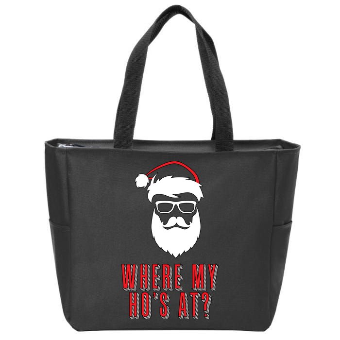 Where My Ho's At? Funny Xmas Zip Tote Bag