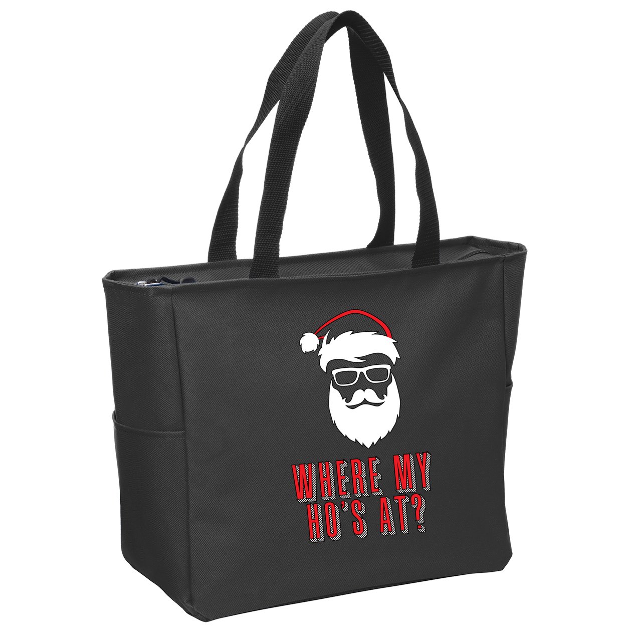 Where My Ho's At? Funny Xmas Zip Tote Bag