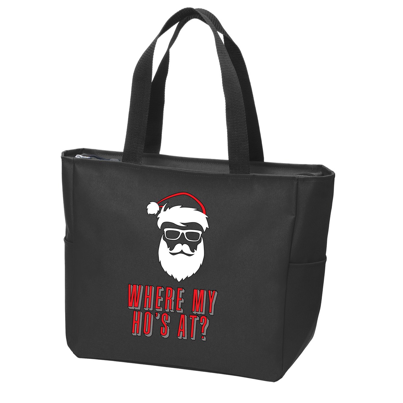 Where My Ho's At? Funny Xmas Zip Tote Bag