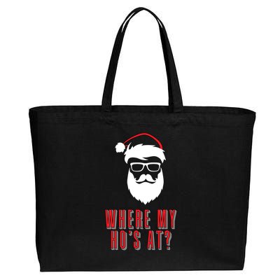 Where My Ho's At? Funny Xmas Cotton Canvas Jumbo Tote