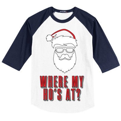 Where My Ho's At? Funny Xmas Baseball Sleeve Shirt