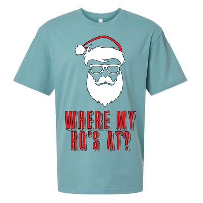 Where My Ho's At? Funny Xmas Sueded Cloud Jersey T-Shirt