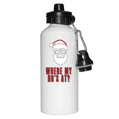 Where My Ho's At? Funny Xmas Aluminum Water Bottle