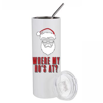 Where My Ho's At? Funny Xmas Stainless Steel Tumbler