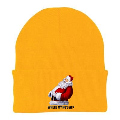 Where My Ho's At? Santa Quote Knit Cap Winter Beanie