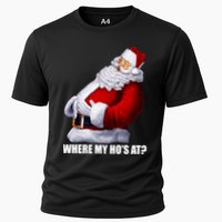 Where My Ho's At? Santa Quote Cooling Performance Crew T-Shirt