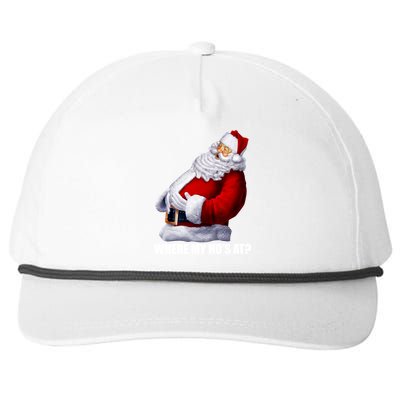 Where My Ho's At? Santa Quote Snapback Five-Panel Rope Hat