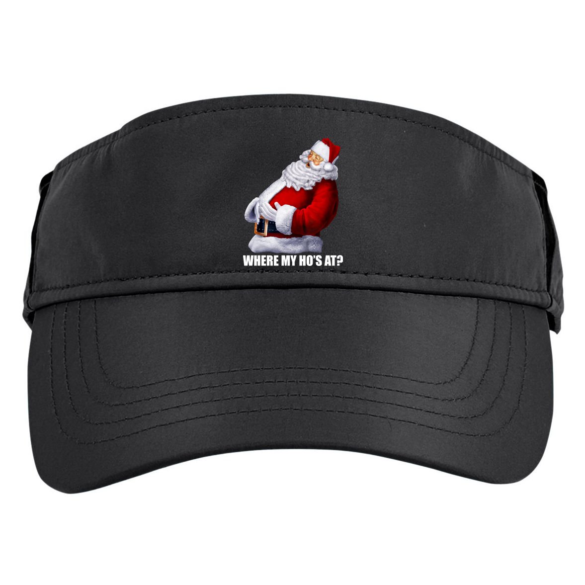 Where My Ho's At? Santa Quote Adult Drive Performance Visor