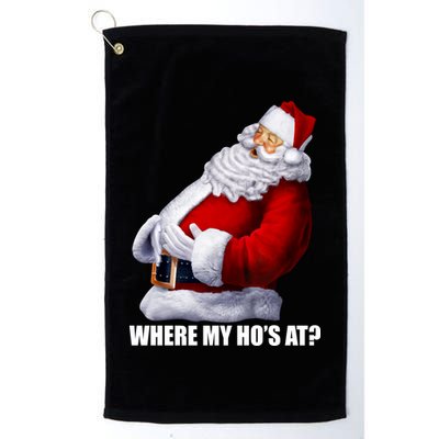 Where My Ho's At? Santa Quote Golf Towel