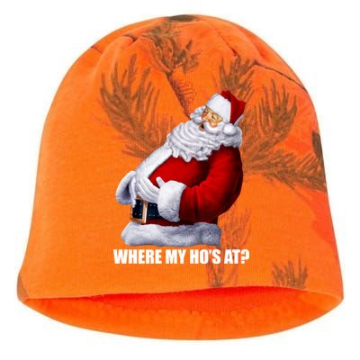 Where My Ho's At? Santa Quote Kati - Camo Knit Beanie