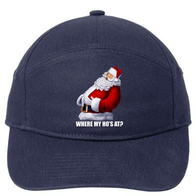 Where My Ho's At? Santa Quote 7-Panel Snapback Hat