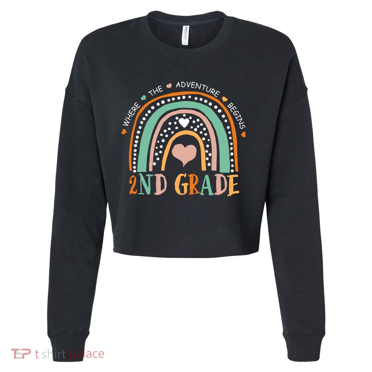 Where The Adventure Begins 2nd Grade Cropped Pullover Crew