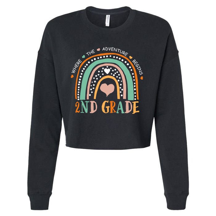 Where The Adventure Begins 2nd Grade Cropped Pullover Crew