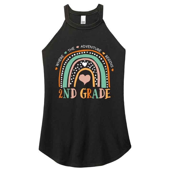 Where The Adventure Begins 2nd Grade Women's Perfect Tri Rocker Tank