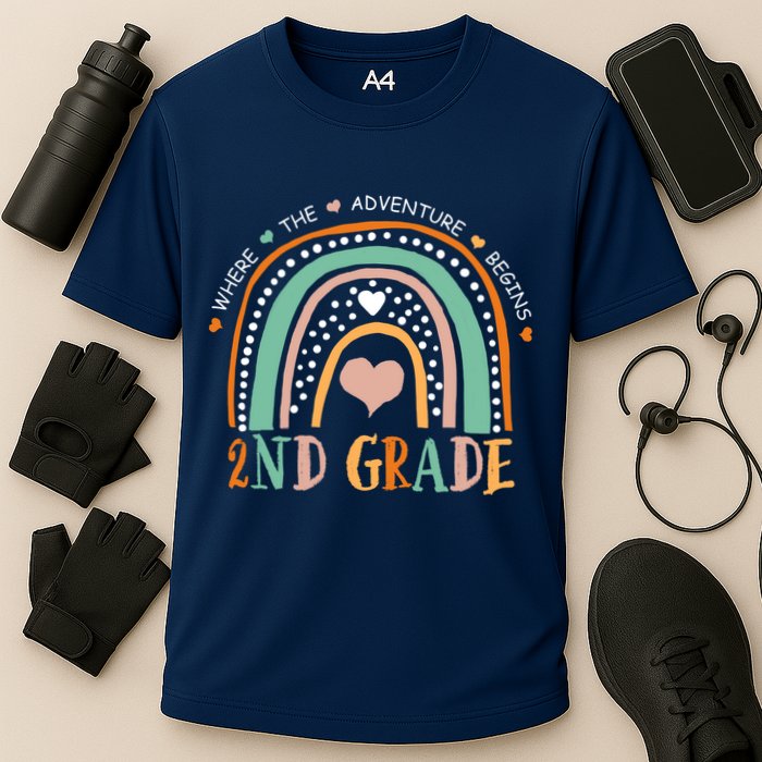 Where The Adventure Begins 2nd Grade Cooling Performance Crew T-Shirt